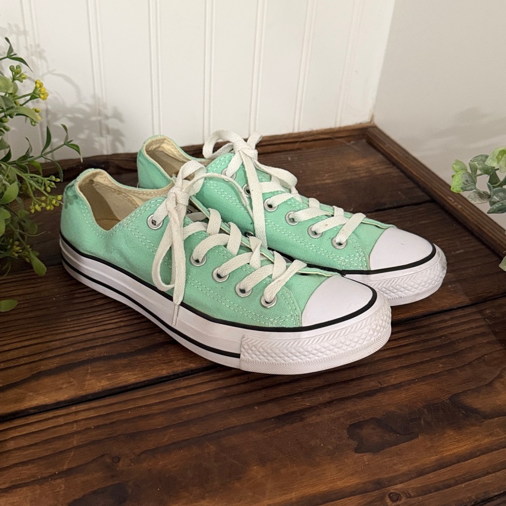 Mint Green Converse All Star Chuck Taylor Low Canvas Sneakers